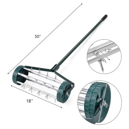 Heavy-duty manual lawn spike soil aerator by Belro, designed for easy soil aeration and lawn care.