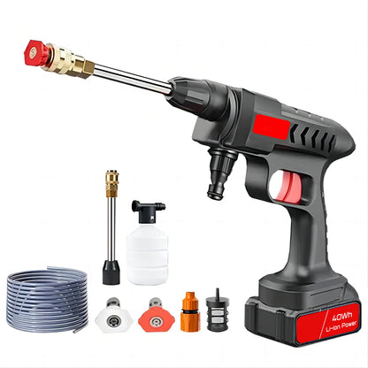 Belro high pressure water gun for car wash, shown in use, with a durable design and trigger mechanism for efficient cleaning.