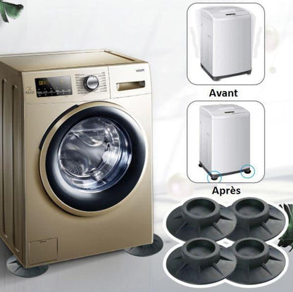 Belro anti-vibration pads for washing machines, durable rubber pads to reduce noise and movement, suitable for home laundry appliances.