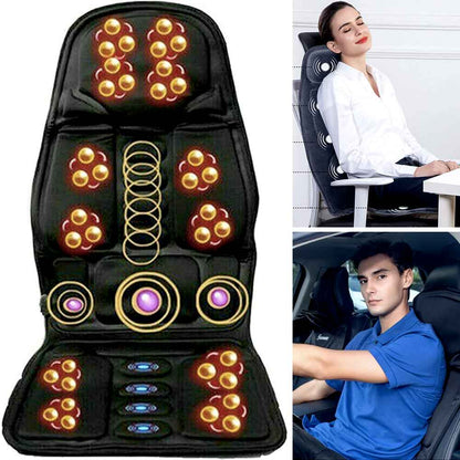 Belro massage chair cushion with heated neck pillow, electronic personal care massager with ergonomic design and plush fabric.