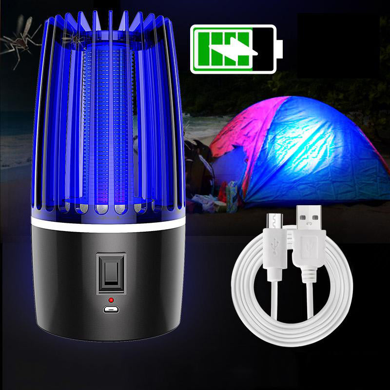 Belro 2-in-1 rechargeable mosquito killer device for outdoor use, with UV light trap and fan for mosquito removal.
