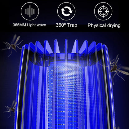 Belro 2-in-1 rechargeable mosquito killer for outdoor use, showing the device with UV light and insect trap in a garden setting.