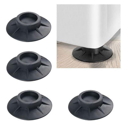Belro anti-vibration pads for washing machines, designed to reduce noise and movement, shown on a laundry room floor.