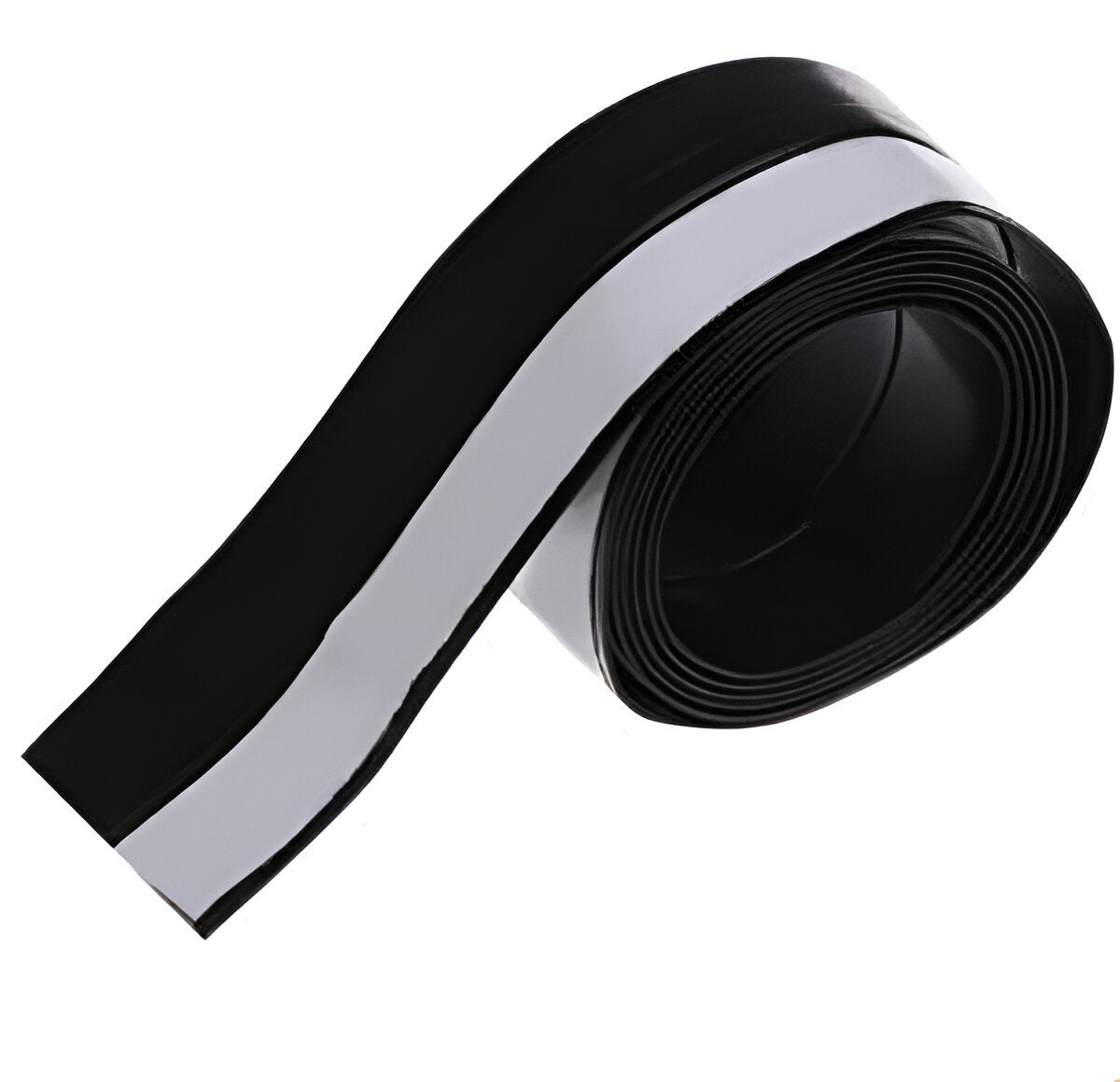Self-adhesive door seal by Belro, showing installation on a door to block drafts and improve insulation.
