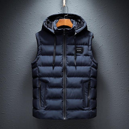 Belro plain hooded vest showing front view with adjustable drawstrings and ribbed hem, casual clothing for layering.