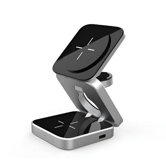 Belro 3-in-1 wireless charger for electronics, showing a sleek charging pad with multiple device placements.