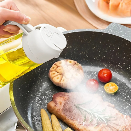 Belro 2-in-1 oil spray bottle for electronics, compact spray nozzle with clear container for precise oil application.