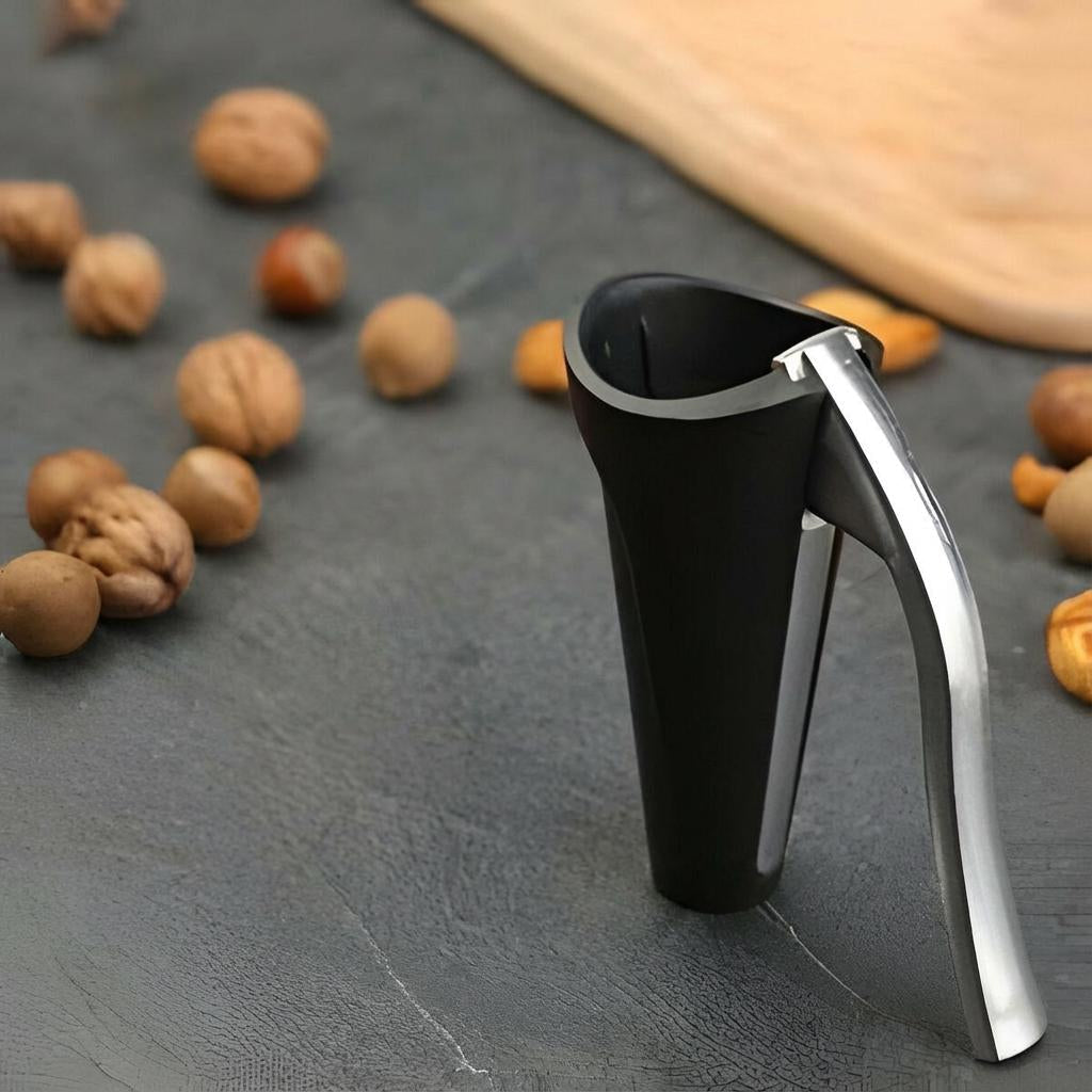 Belro ergonomic nutcracker with lever mechanism for easy nut cracking, shown on a kitchen countertop.