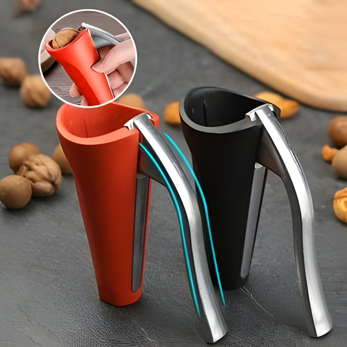 Belro ergonomic nutcracker with lever mechanism for easy shell cracking, designed for kitchen and dining use.