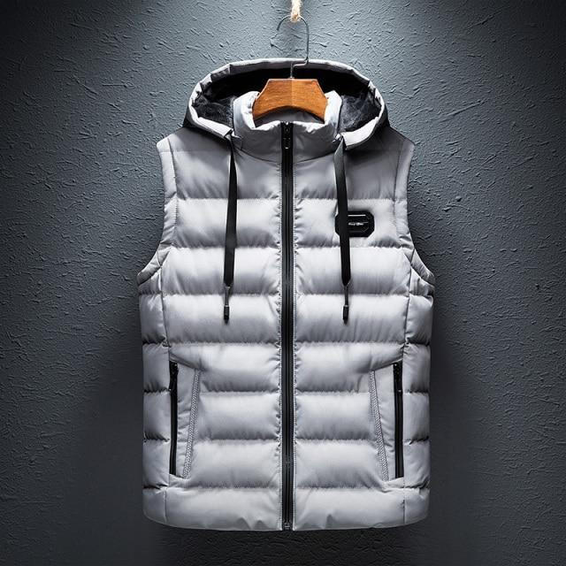Belro plain hooded vest in neutral fabric, showcasing its simple design and comfortable fit, perfect for casual layering.