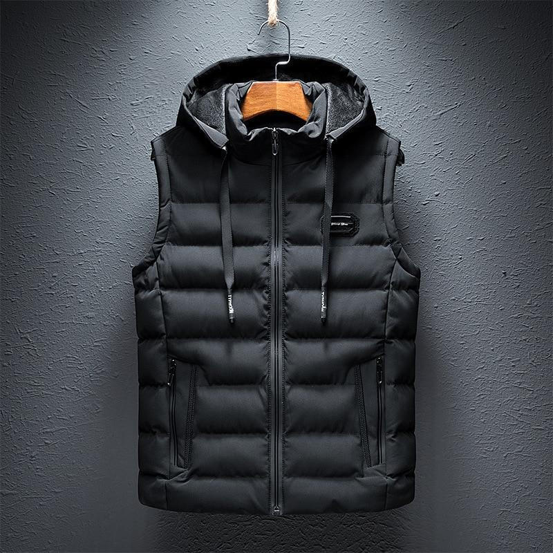 Belro plain hooded vest in neutral fabric, front view showing adjustable hood and sleeveless design for casual wear.