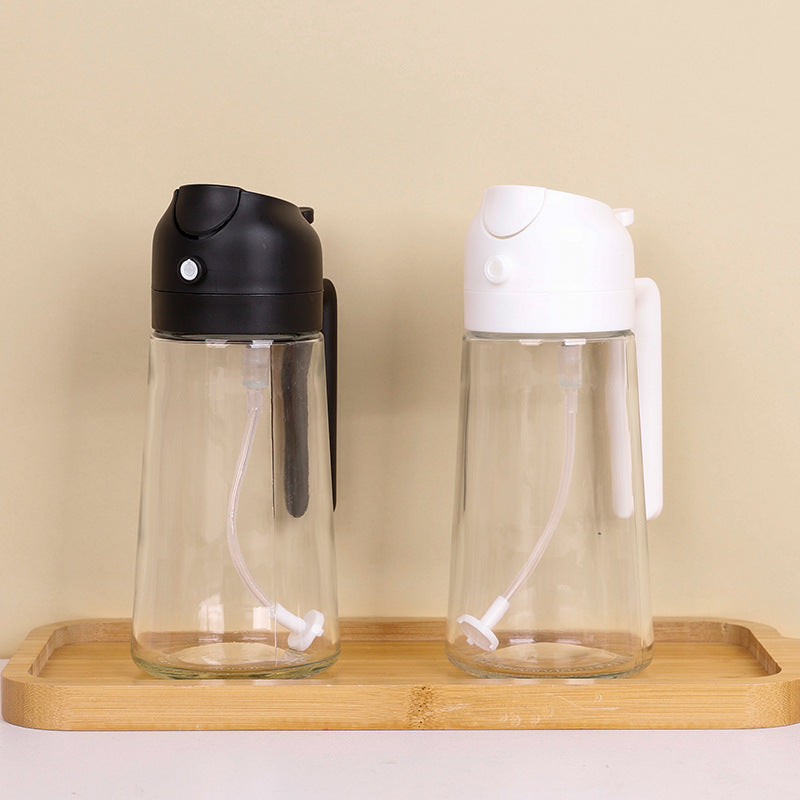 Belro 2-in-1 oil spray bottle for electronics, showing a clear plastic spray bottle with a black nozzle and label.