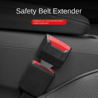 Belro 2-pack car seat belt clip extenders for men, showing two black belt extenders attached to vehicle seat belts.