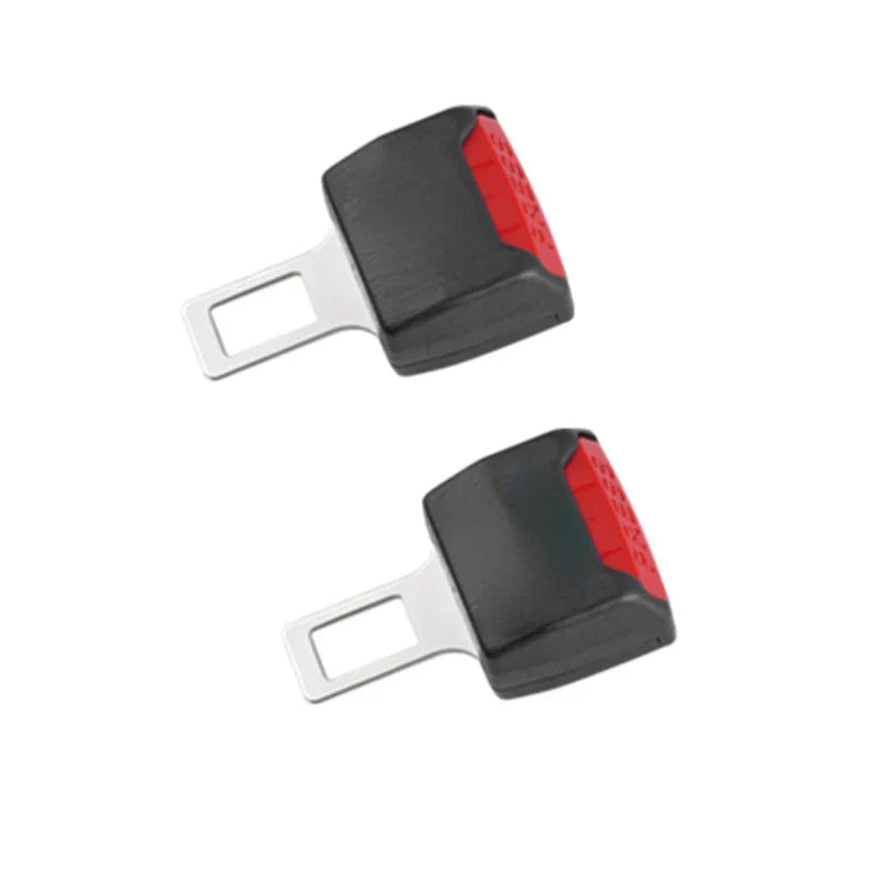 Belro 2-pack car seat belt clip extenders for men, showing two black belt extenders attached to seat belts in a vehicle interior.