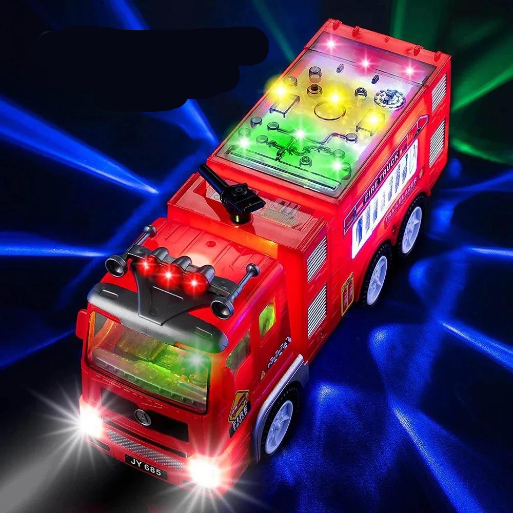 Belro electric fire engine toy with lights, detailed automotive play vehicle for children, showcasing bright lights and realistic design