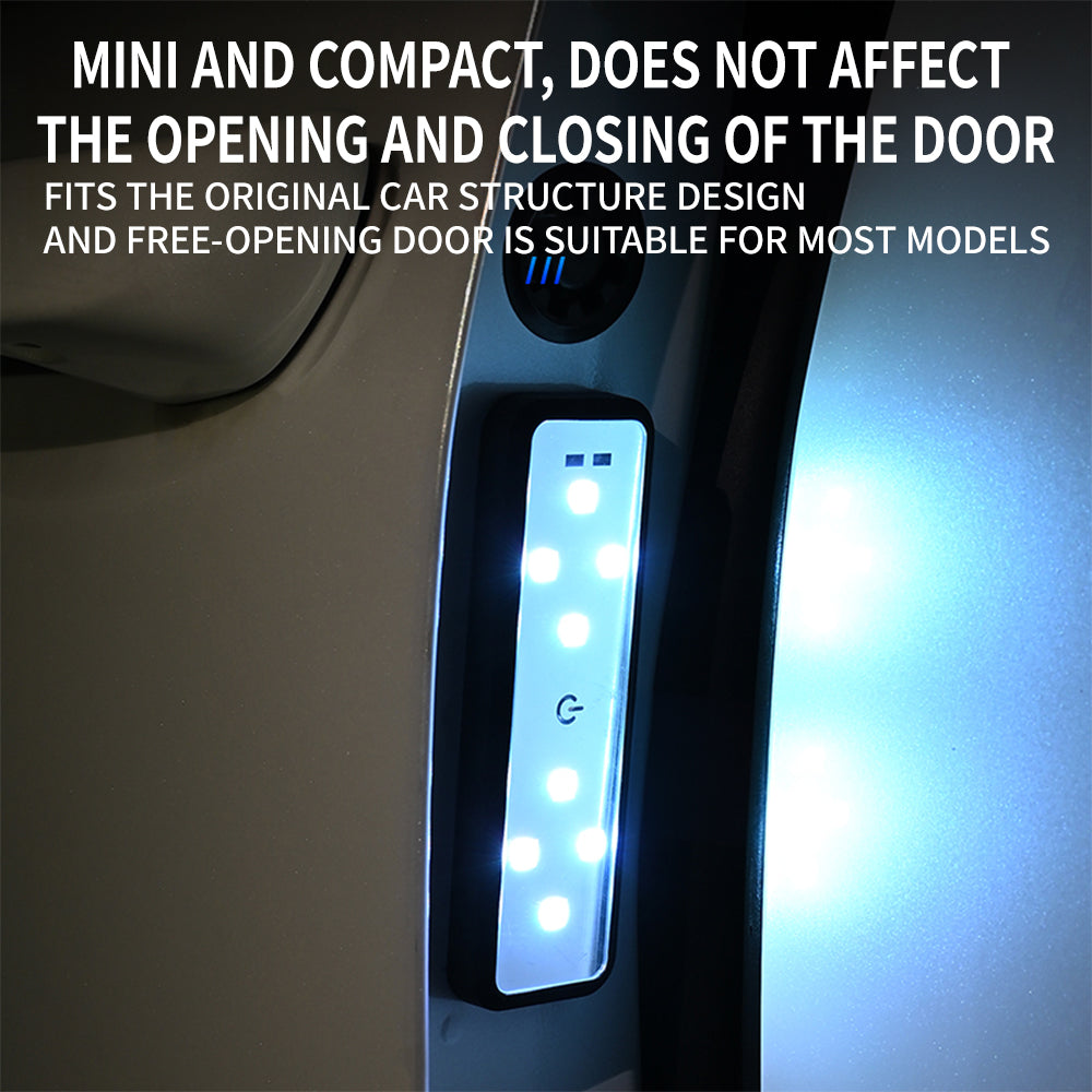 Belro car door projector light showing colorful illuminated design projected onto the ground for automotive decoration.