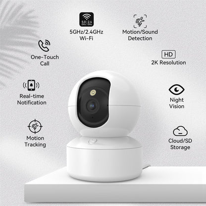 Belro indoor home security camera mounted on wall, showing live feed with night vision and alert indicators for surveillance security