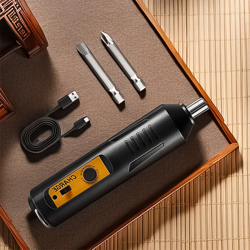 Belro Portable Electric Screwdriver Set with multiple screwdriver bits and ergonomic handle, ideal for DIY and quick repairs.