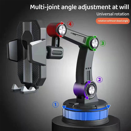 Belro Super-Adsorption Phone Holder mounted on a car dashboard, showcasing its sleek design and secure grip for smartphones.