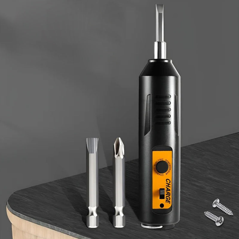 Belro portable electric screwdriver set with multiple bits, compact design, ideal for home and DIY projects.