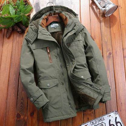 Belro multi-pocket padded fleece jacket showing front view with multiple pockets and soft fleece material.