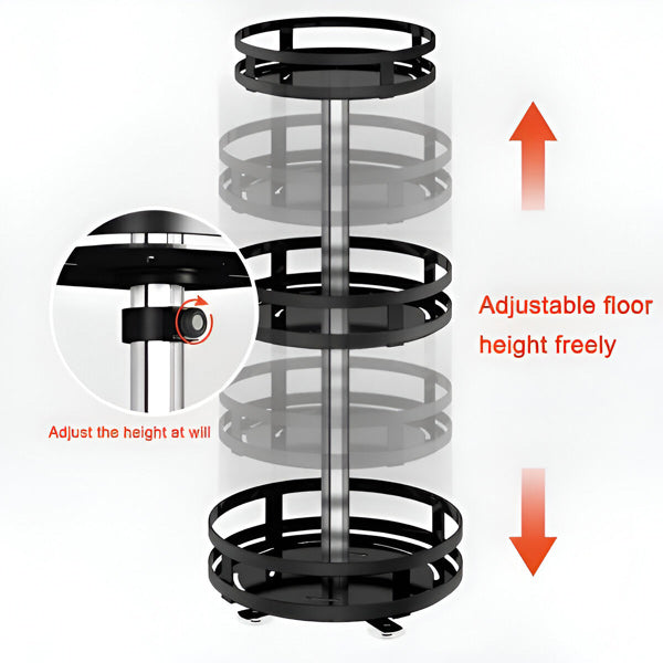 Belro 3-Tier Swivel Metal Organizer for home and office desks, featuring rotating compartments for efficient storage.