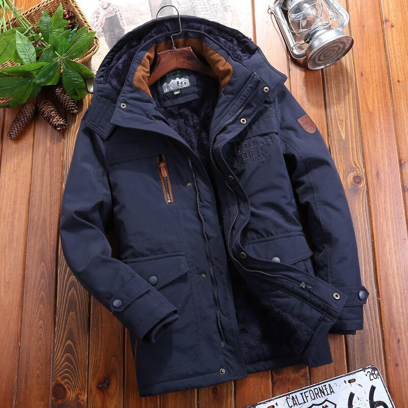 Belro multi-pocket padded fleece jacket featuring multiple pockets and a warm, soft fleece exterior for outdoor wear.
