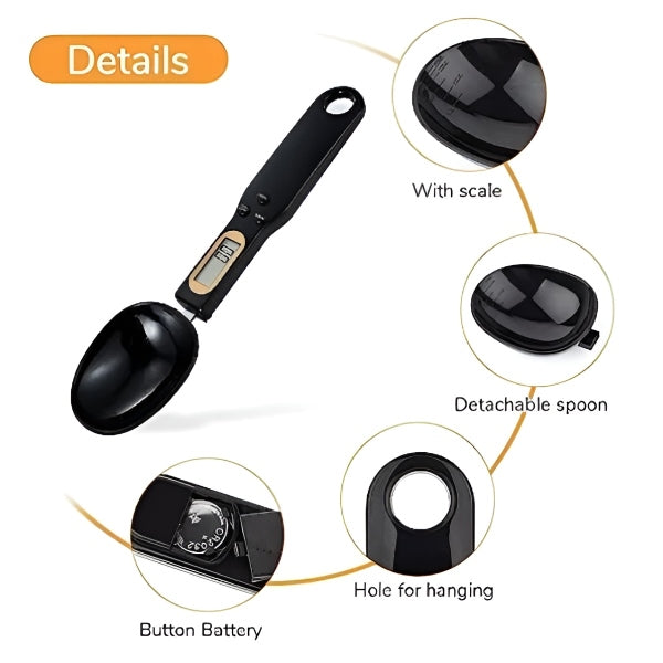 Belro digital scale spoon for precise weight measurement, featuring built-in electronic sensor for efficient power and charging applications.