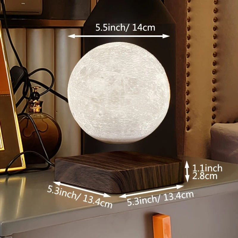 Belro floating moon lamp emits a soft glow, showcasing its realistic lunar surface design, perfect for night lighting.