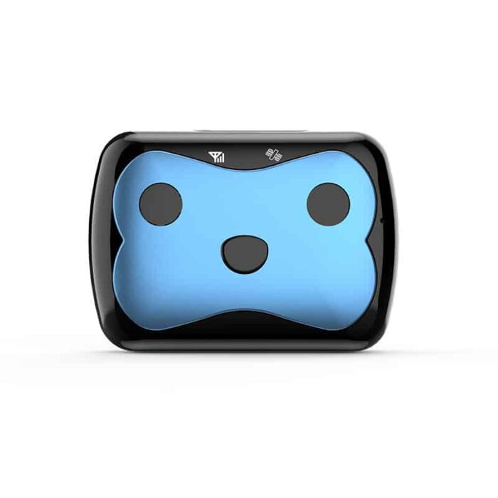 Belro GPS dog tracker collar with built-in electronics and sleek design, showing the device attached to a dog’s neck.
