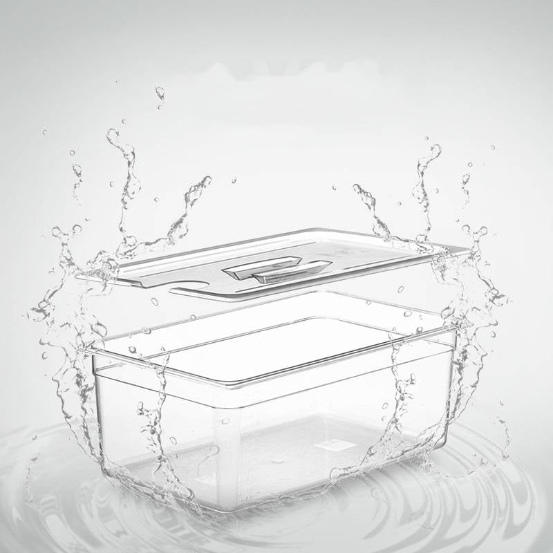 Belro sous vide container for food storage, featuring a clear lid and durable construction for precise temperature control in kitchen.