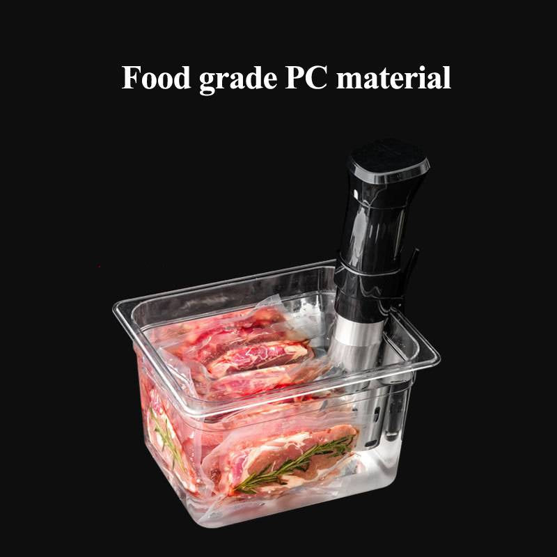Belro sous vide container for precise food storage and cooking, featuring durable, clear food-safe plastic with a lid for kitchen use.