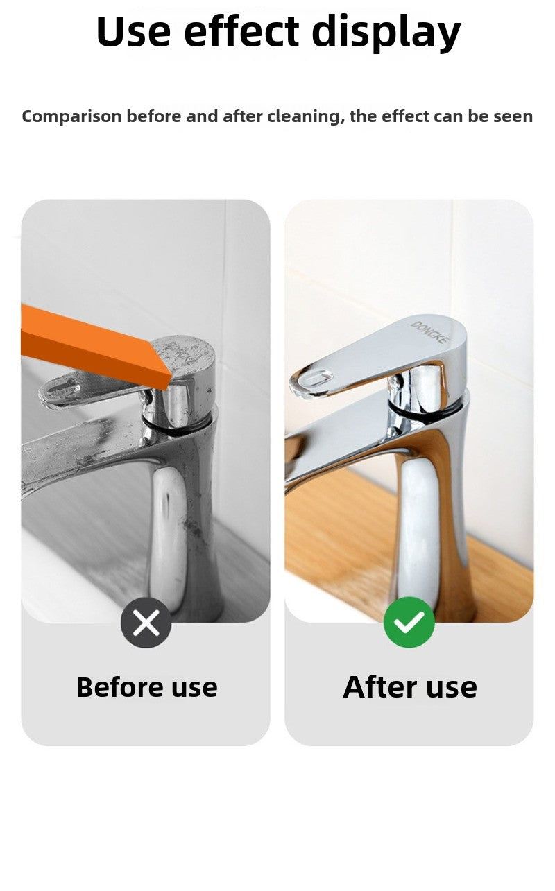 Belro limescale eraser and rust remover cleaning tool for home and garden, showing the compact remover in use.