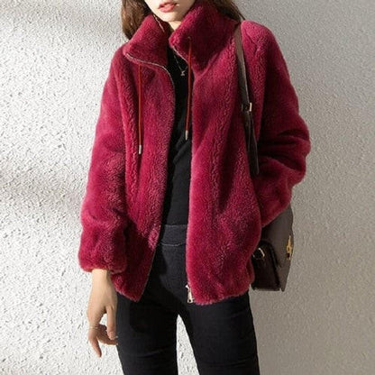 Belro high collar fur down jacket, stylish winter coat with plush fur collar and insulated design for cold weather.