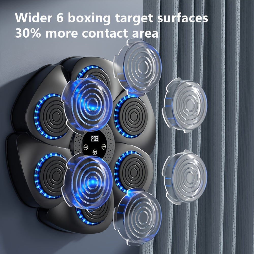 Wireless Music Boxing Machine by Belro, USB rechargeable wall target for men's training, with colorful visual display.