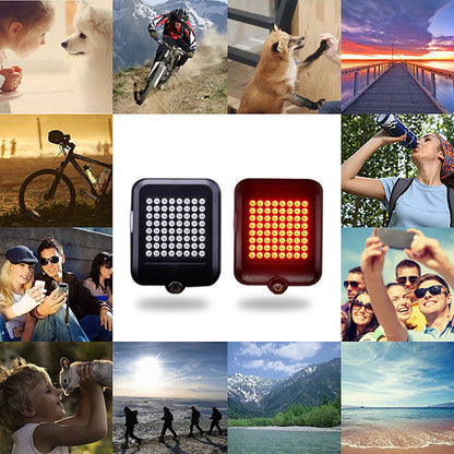 Belro intelligent LED bicycle blinkers for men, showcasing sleek, illuminated bike safety lights in use on a bicycle.