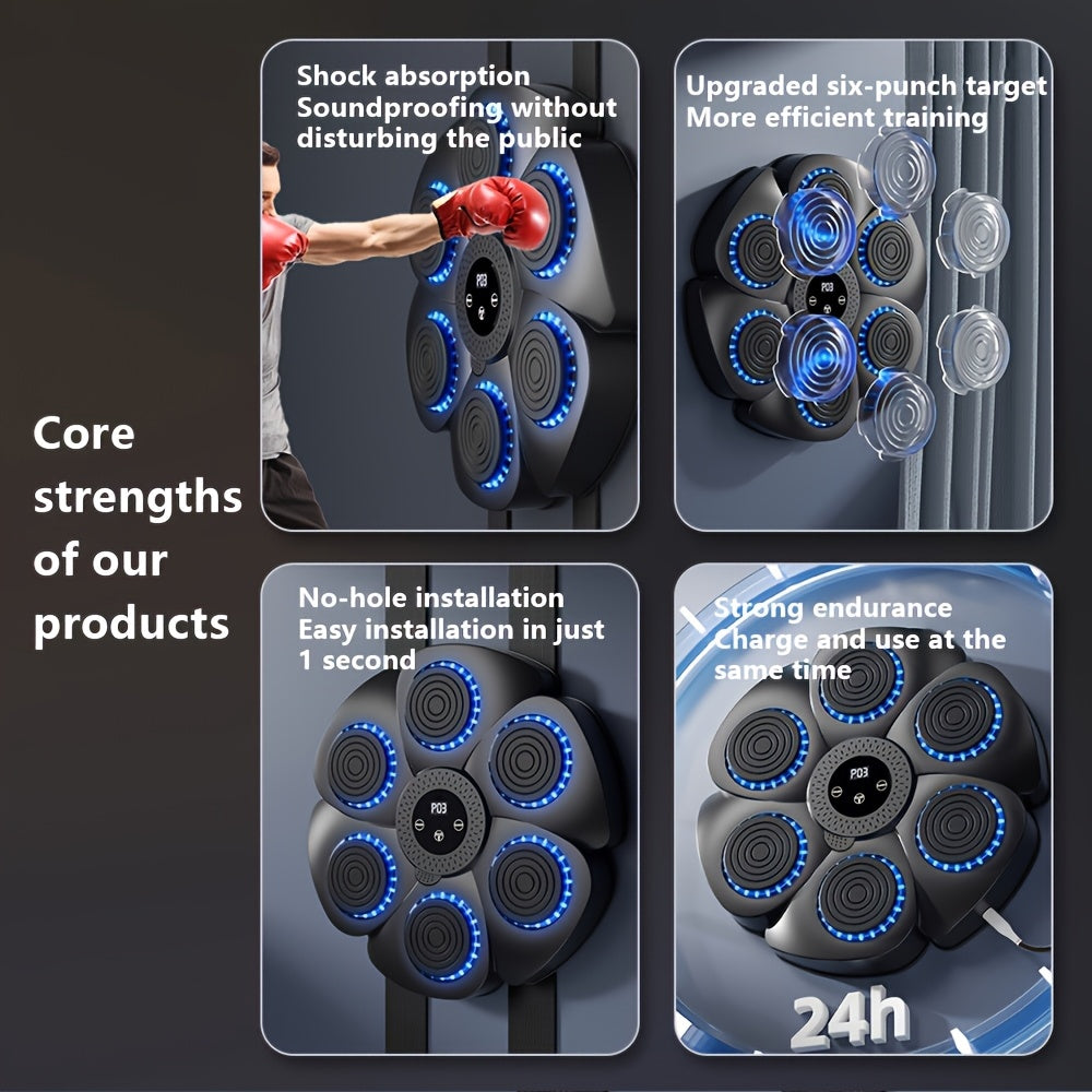 Wireless music boxing machine by Belro, USB rechargeable wall target, designed for men's fitness training and boxing practice.