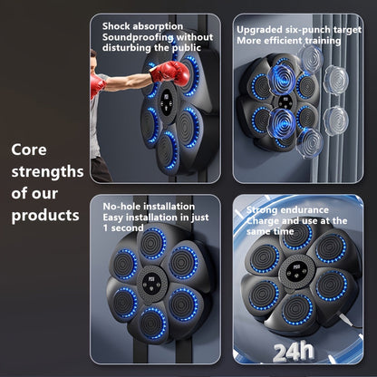 Wireless music boxing machine by Belro, USB rechargeable wall target, designed for men's fitness training and boxing practice.