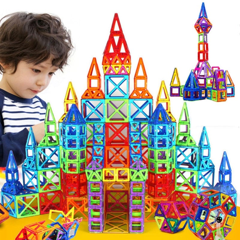 Belro Toy Mini Magnetic Building Blocks for Kids, colorful plastic pieces designed for creative construction and play.
