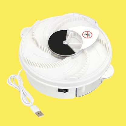 Belro rotating electric fly trap with UV light and fan for indoor insect control, shown in operation.