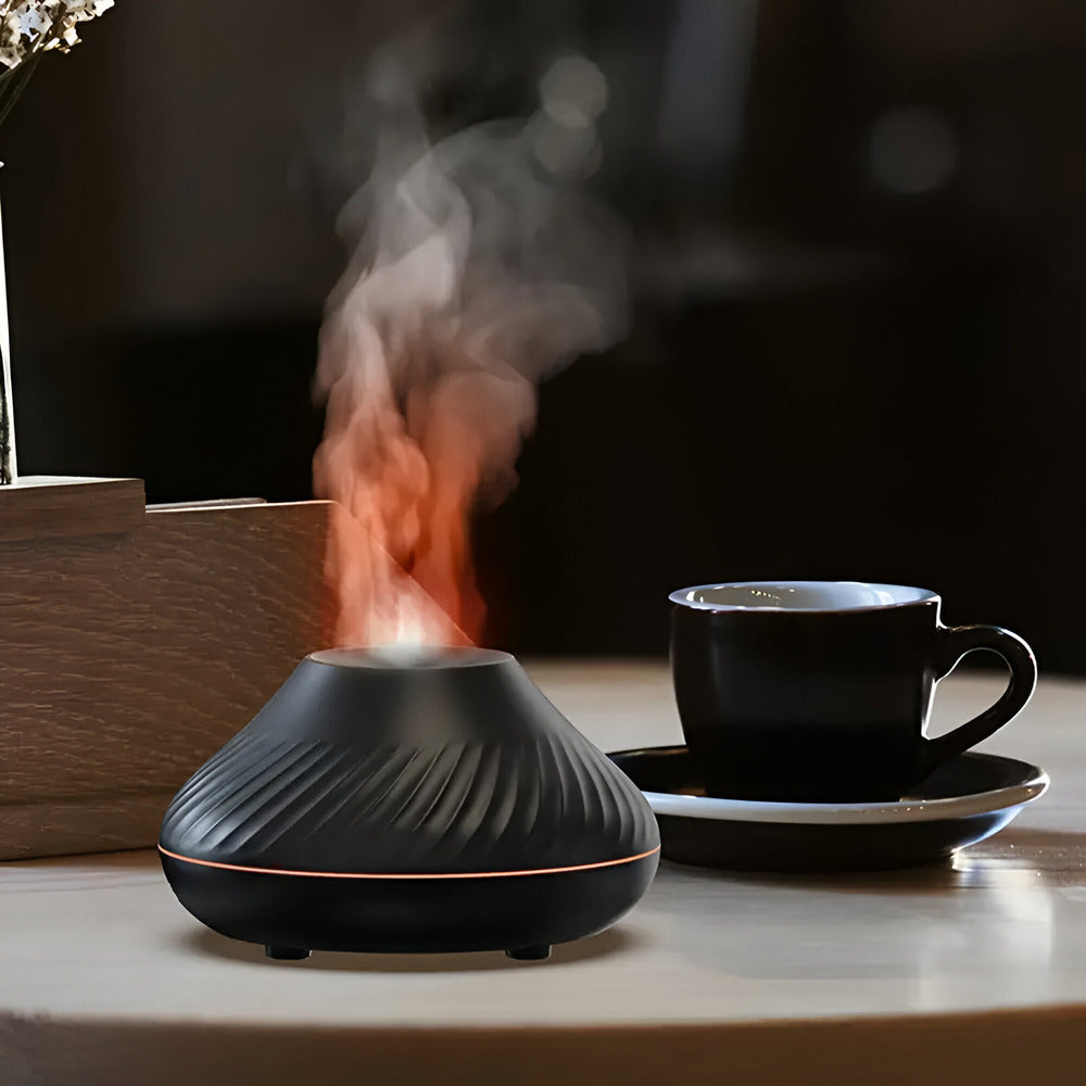 Belro ultrasonic aroma diffuser and humidifier for aromatherapy, with a sleek white design and mist output visible.