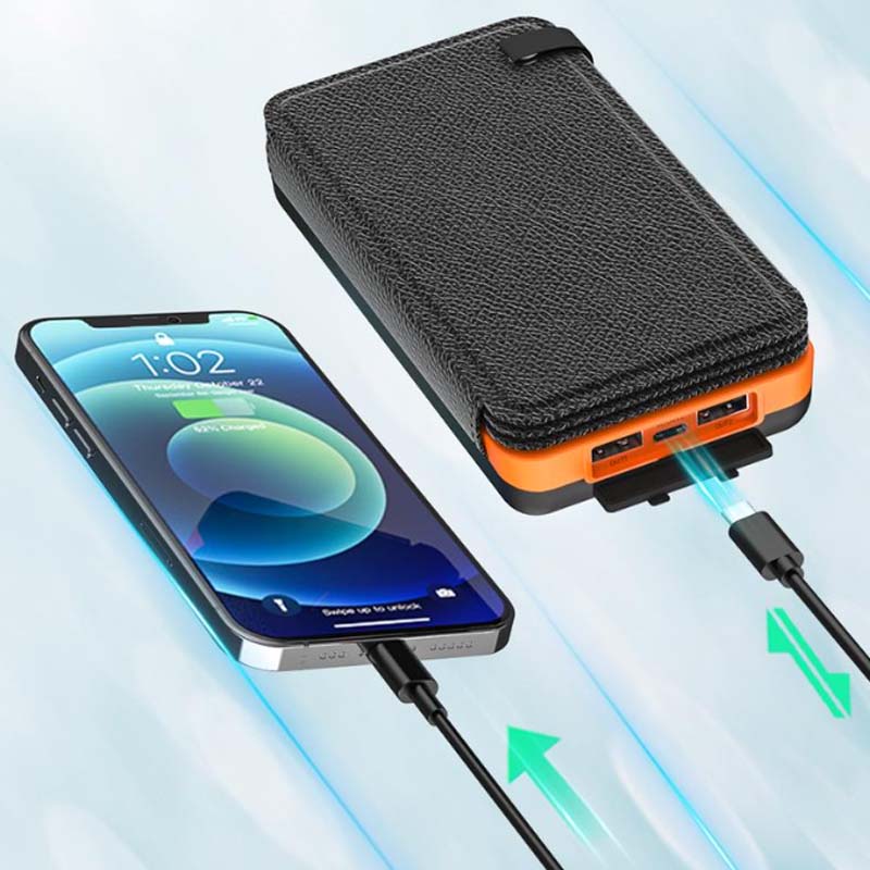 Belro 25000mAh high-performance solar power bank with quick charge capabilities, featuring multiple USB ports and compact design.