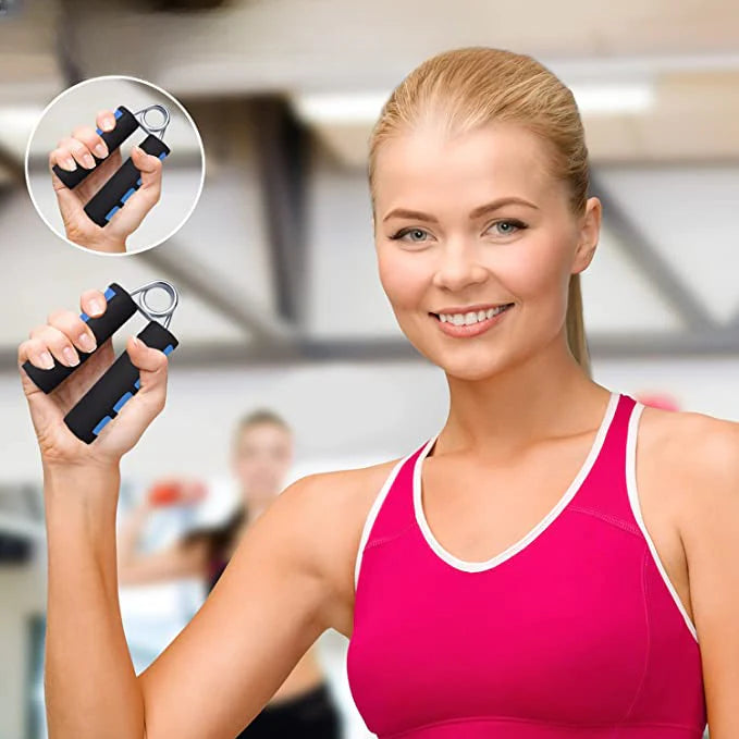 Belro Strong Grip hand trainer for men, used for fitness and relaxation, featuring textured handles and adjustable resistance.