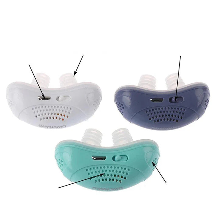 Belro silent anti-snoring device for sleep aid, showing compact design and adjustable features for better sleep comfort