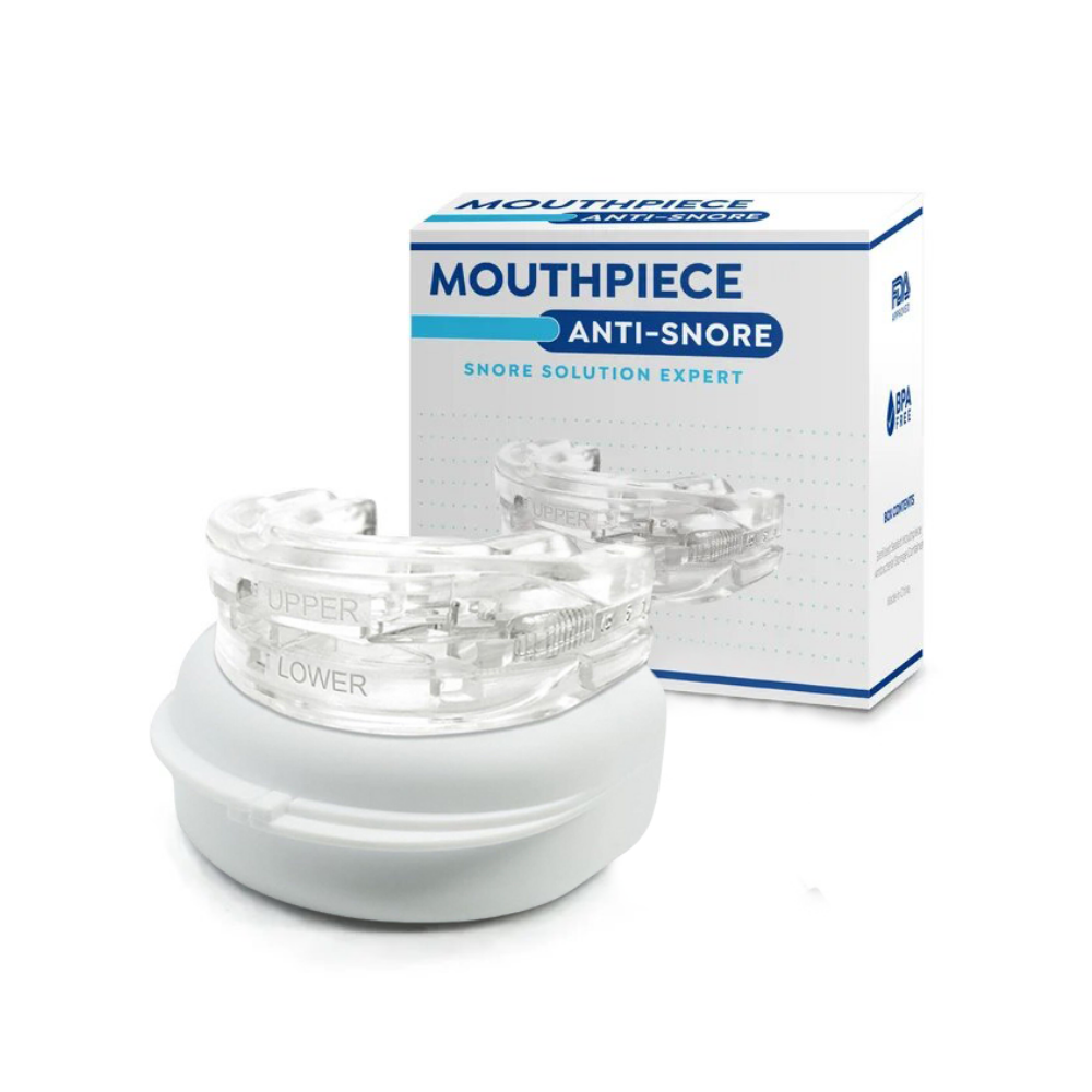 Belro advanced anti-snoring device for sleep aid, showing a compact, portable design in a sleek black color.