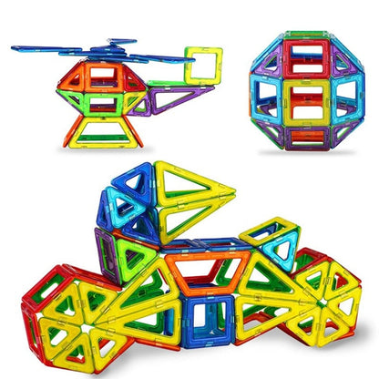 Mini magnetic building blocks toy set by Belro, colorful plastic construction pieces for creative play and building fun.