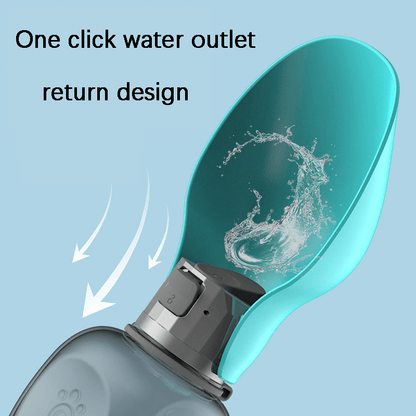 Belro travel water bottle for dogs with foldable leak-proof bowl, large 27.05oz capacity, ideal for outdoor pet hydration.