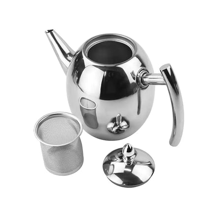 Elegant stainless steel Belro teapot with a polished finish, suitable for kitchen and dining use.