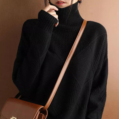 Belro plain cashmere roll neck sweater, stylish and cozy, displayed on a mannequin with a neutral background.