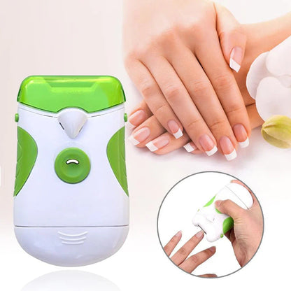 Belro electric nail clipper with built-in LED light, showcasing a sleek design and precision trimming feature for nail care.